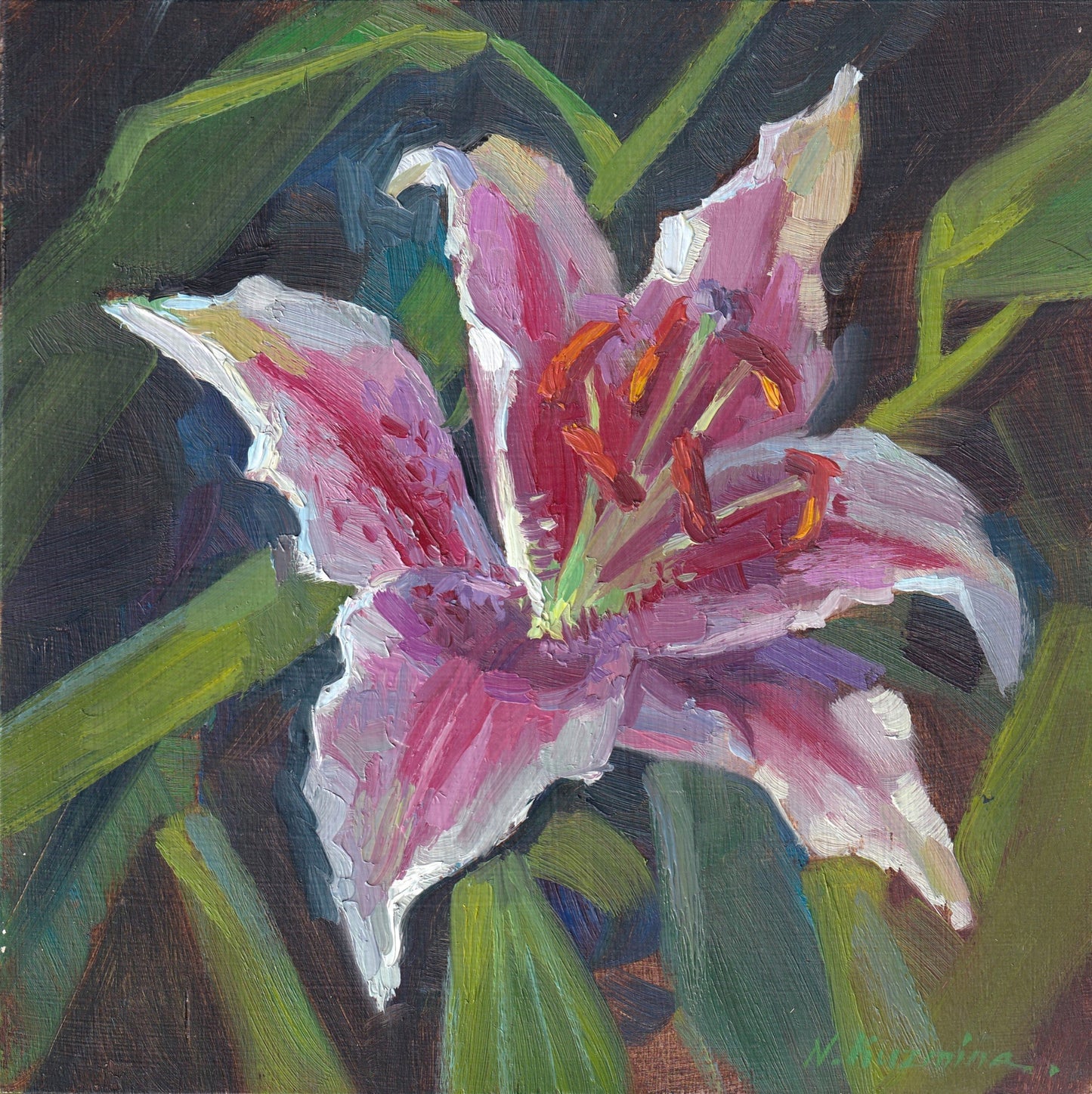 Original Oil painting of a Tiger lily