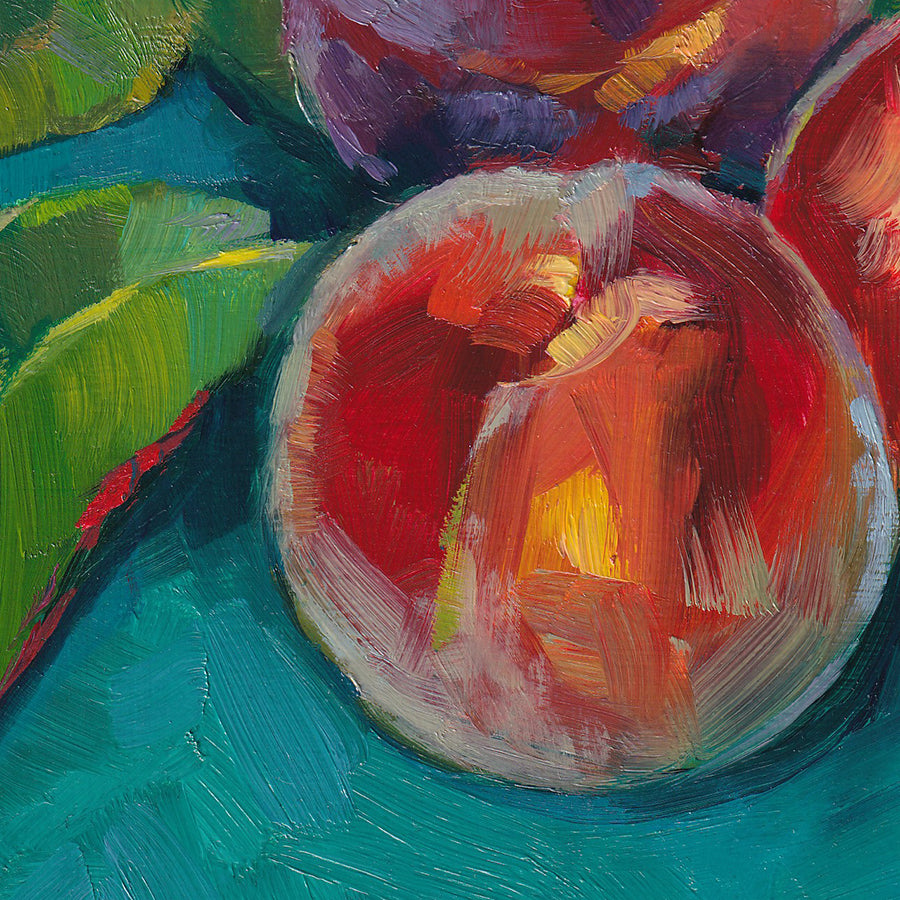 Peaches and leaves