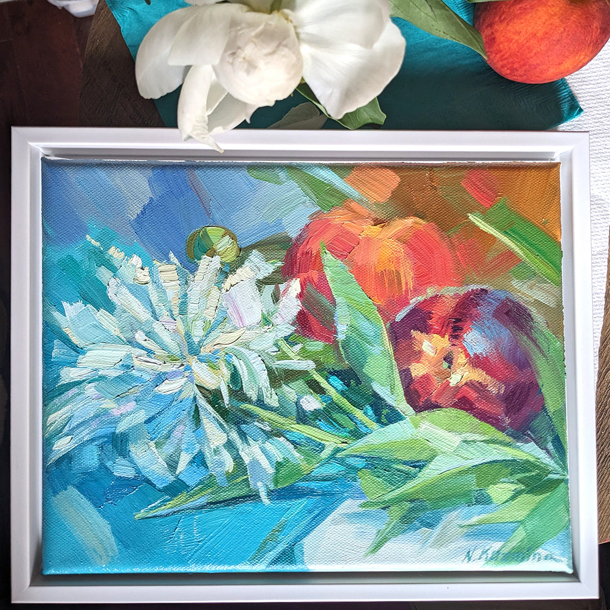 White peony and peaches