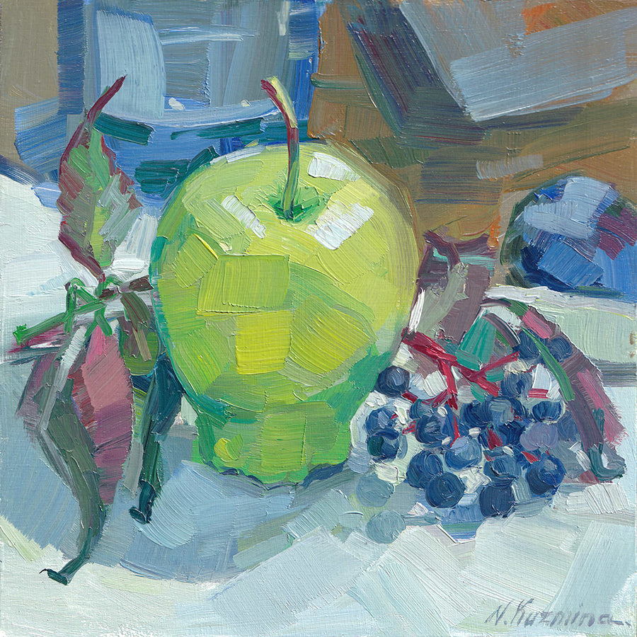 Green apple and grapes