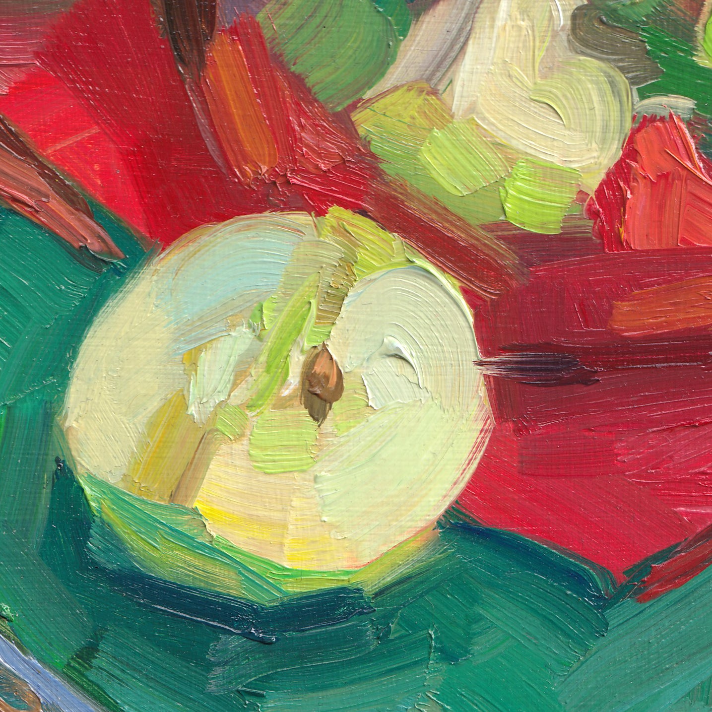 Mule and green apple