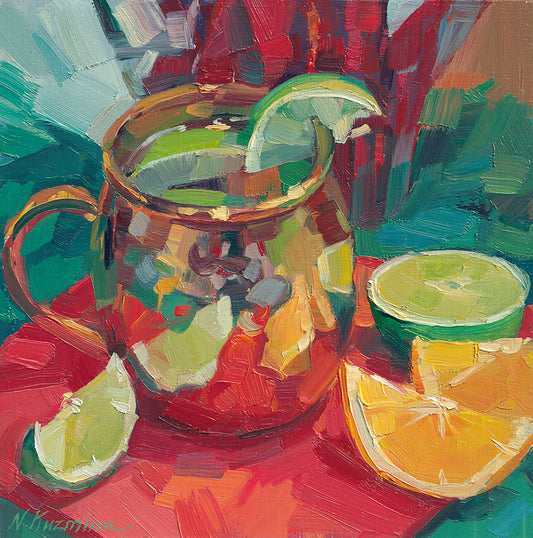 Mule with orange and lime