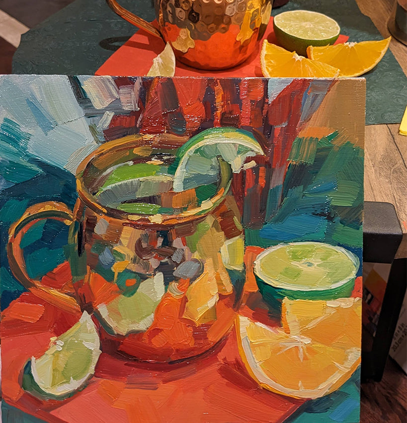 Mule with orange and lime