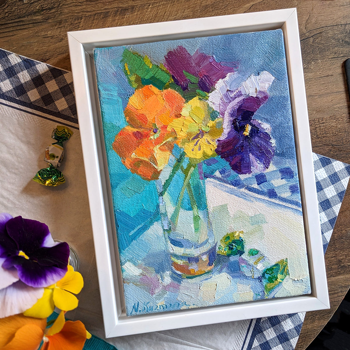 Pansies and mini candy