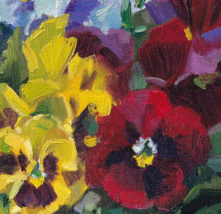 Red and yellow pansies