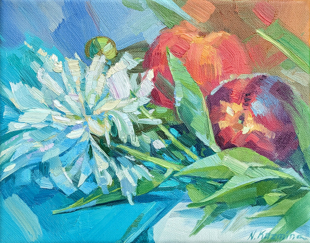 White peony and peaches