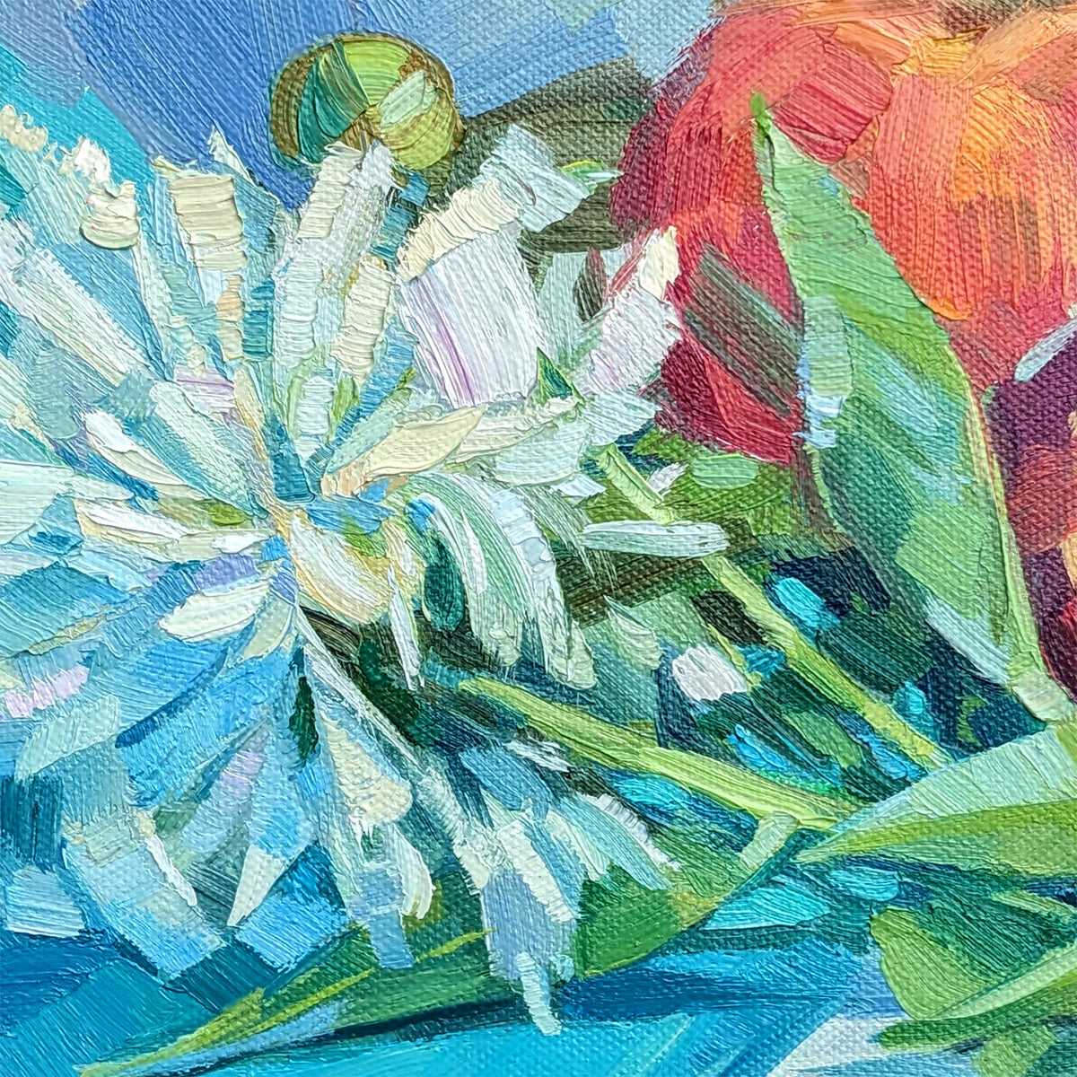 White peony and peaches